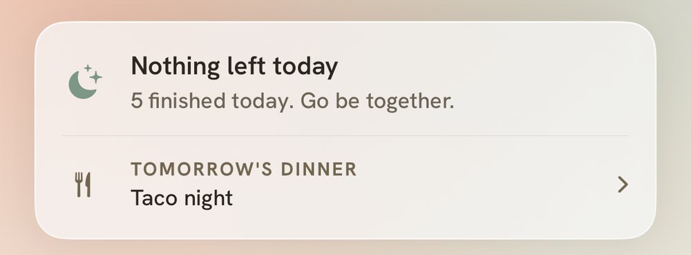 Tend in the evening: nothing left today, five finished, and tomorrow's breakfast already planned